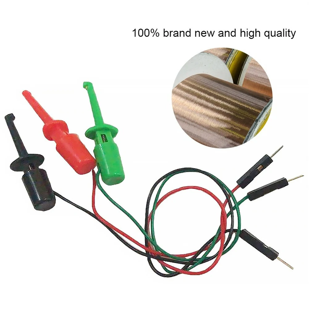 3PCS Hook Type Test Clip Probes with Male Head DuPont Line Cable 20cm for Precise Transistor Testing Great for Electronics Repair and Testing — view 6