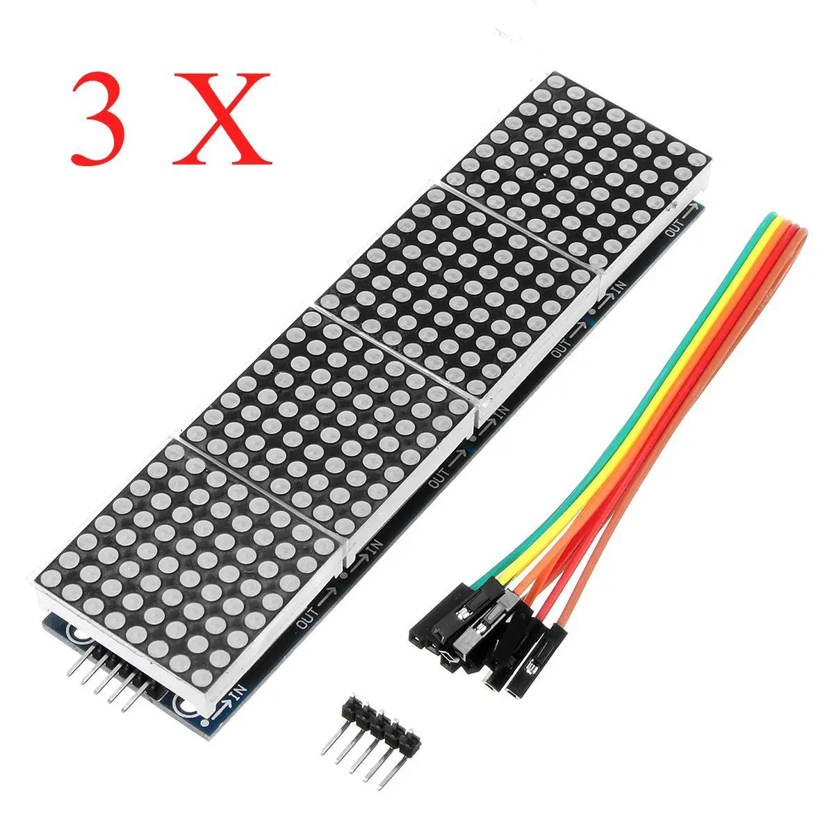 3Pcs MAX7219 Dot Matrix Module 4-in-1 Display Screen — Geekcreit