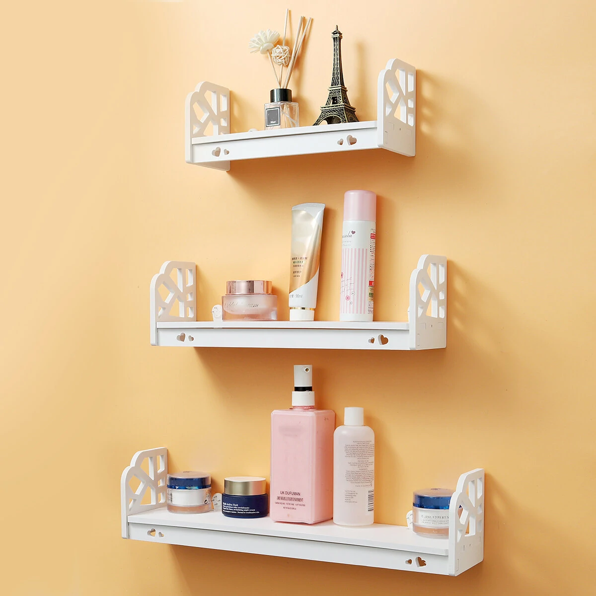 3Pcs Modern Wall Mounted Shelf Storage Rack Holder Home Office Bedroom Decor Set — view 3