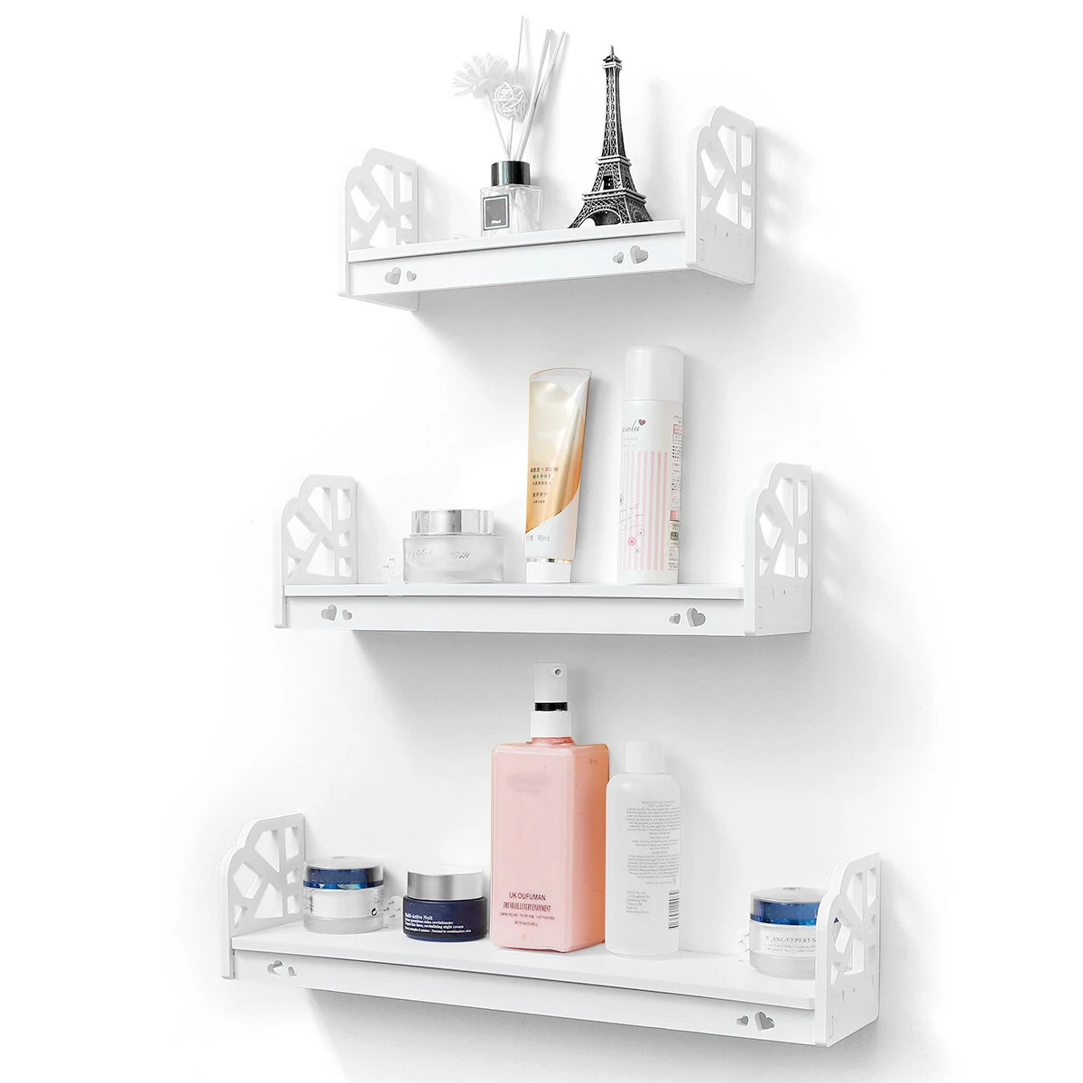 3Pcs Modern Wall Mounted Shelf Storage Rack Holder Home Office Bedroom Decor Set — view 7