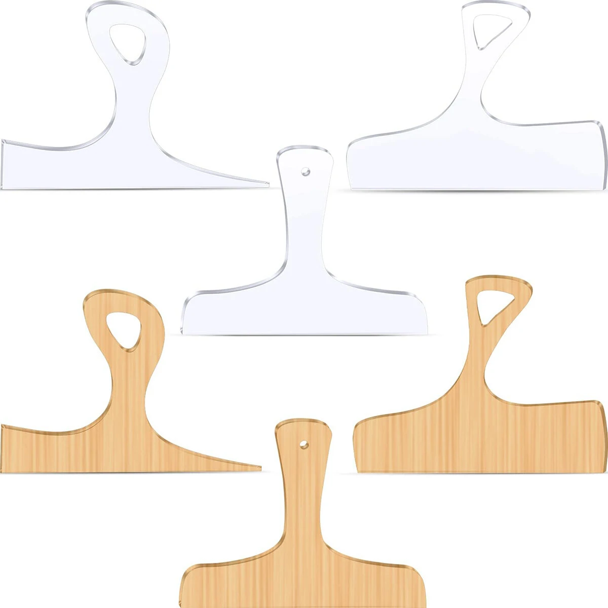 3PCS Woodworking Essentials Acrylic Router Templates for Charcuterie Board Handles Cutting and Shaping Tool Clear Template Guide Versatile Craftsman Tool Easy to Use — image 1