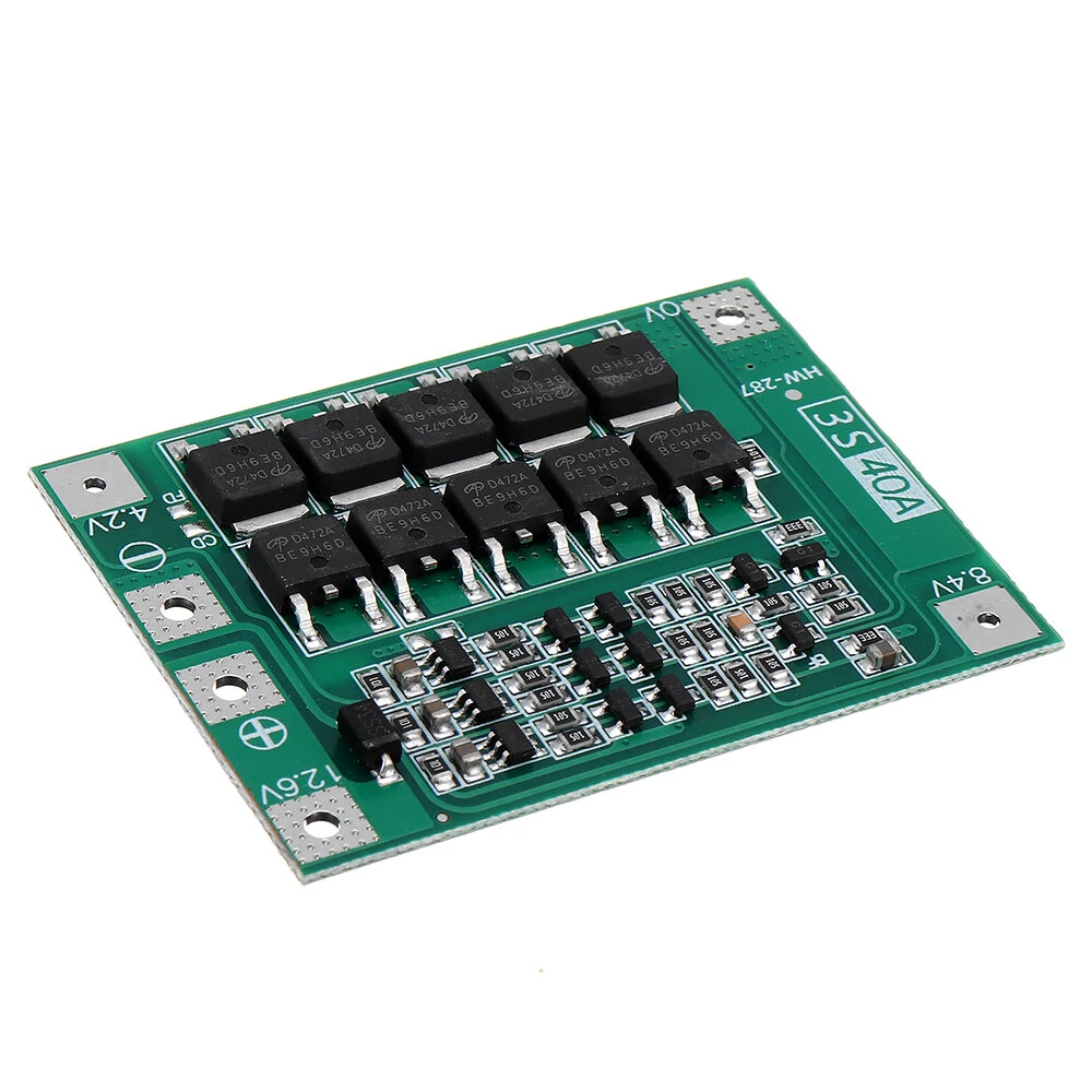 3S 11.1V 12.6V 40A 18650 Li-ion Lithium Battery BMS Protection Board — view 3