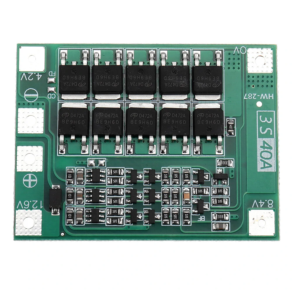 3S 11.1V 12.6V 40A 18650 Li-ion Lithium Battery BMS Protection Board — view 4