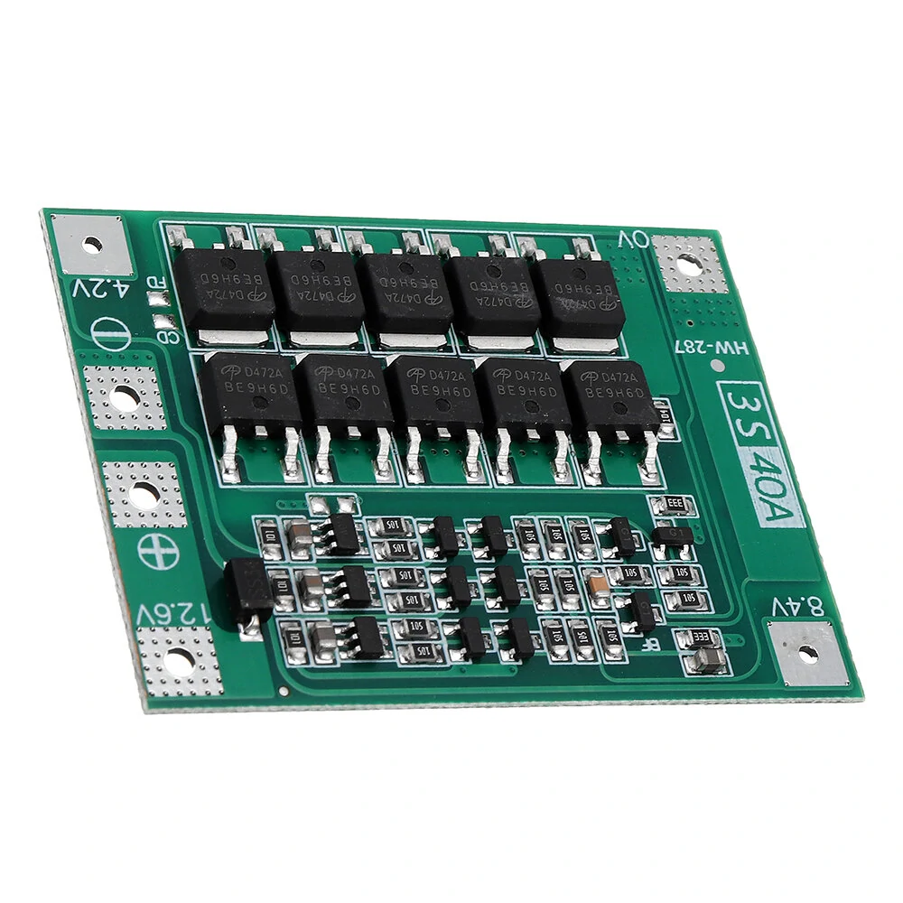 3S 11.1V 12.6V 40A 18650 Li-ion Lithium Battery BMS Protection Board — view 5