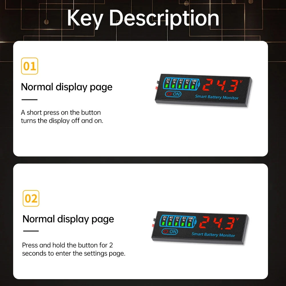3S-14S DC7-55V Battery Level Indicator 12V 24V 36V 48V 18650 Lipo Lithium Battery Capacity Board Voltage Battery Charging Tester — view 4