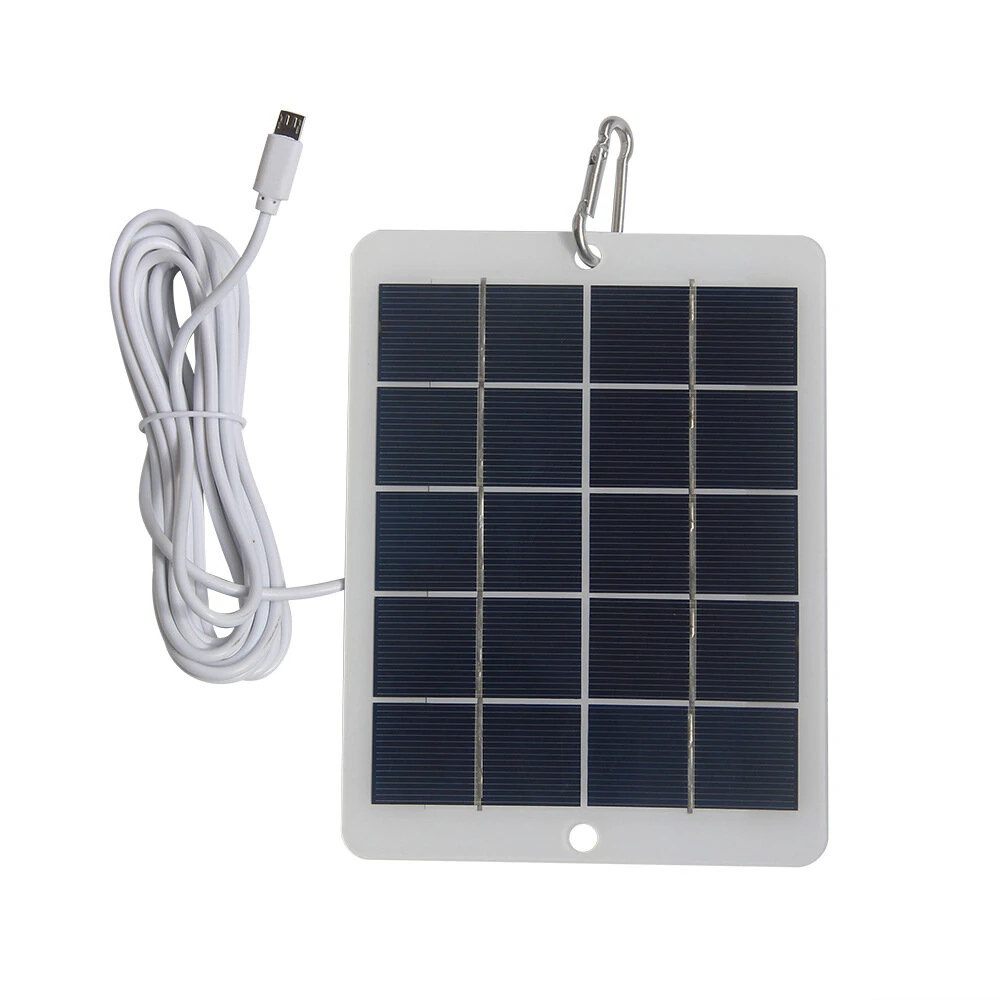 3W 5V Solar Panel Charger Multiple Outputs Micro USB/Type-C/DC5521 Portable Compact Outdoor Emergency Power for Phone Light Charging — view 2