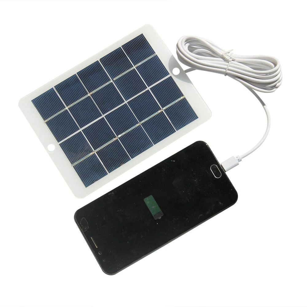 3W 5V Solar Panel Charger Multiple Outputs Micro USB/Type-C/DC5521 Portable Compact Outdoor Emergency Power for Phone Light Charging — view 4