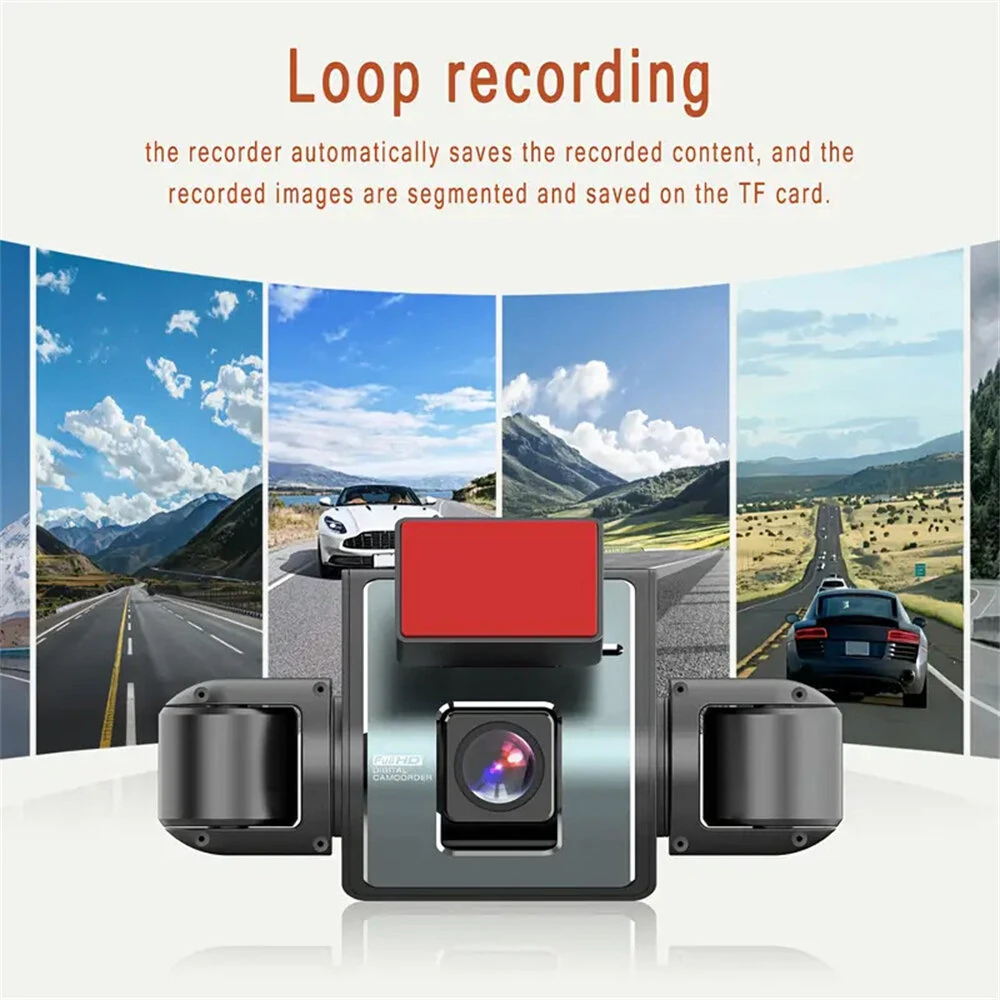4 Channel Car Dash Camera 2 inch Screen 1080P Infrared Night Vision 360 Wide Angle Parking Monitor Loop Recording — view 6