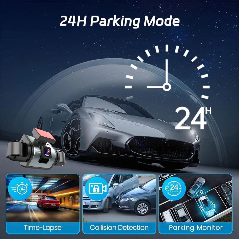 4 Channel Car Dash Camera 2 inch Screen 1080P Infrared Night Vision 360 Wide Angle Parking Monitor Loop Recording — view 8