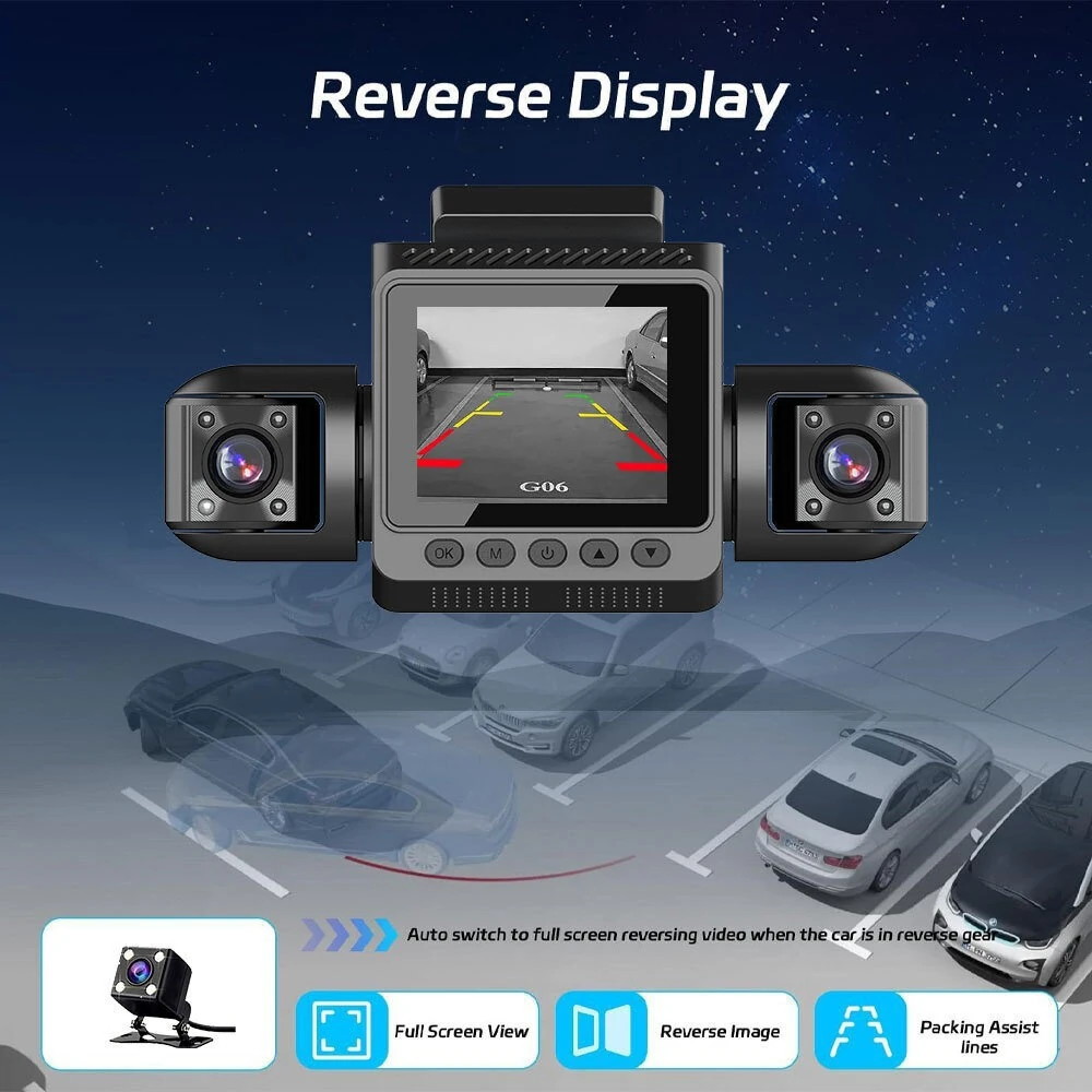 4 Channel Car Dash Camera 2 inch Screen 1080P Infrared Night Vision 360 Wide Angle Parking Monitor Loop Recording — view 9