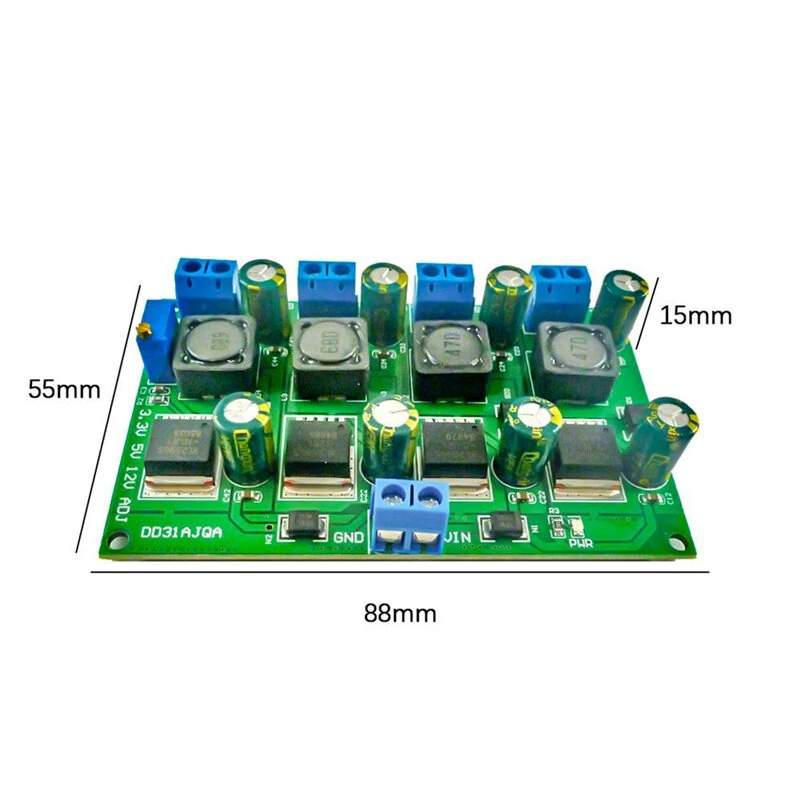 4 Channel DC-DC Buck Converter Step-down Power Module 3.3V 5V 12V Adjustable Output 3A XL2596 Chip Thermal Shutdown Protection Smart Home Automation — view 4