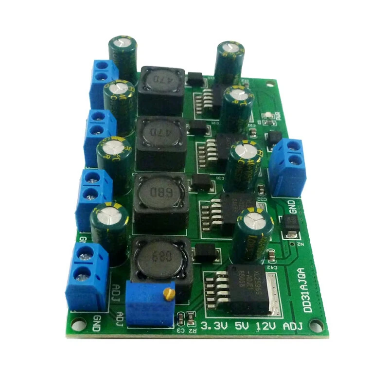 4 Channel DC-DC Buck Converter Step-down Power Module 3.3V 5V 12V Adjustable Output 3A XL2596 Chip Thermal Shutdown Protection Smart Home Automation — view 5