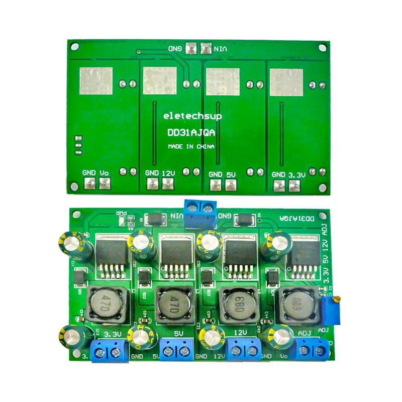 4 Channel DC-DC Buck Converter Step-down Power Module 3.3V 5V 12V Adjustable Output 3A XL2596 Chip Thermal Shutdown Protection Smart Home Automation — view 6