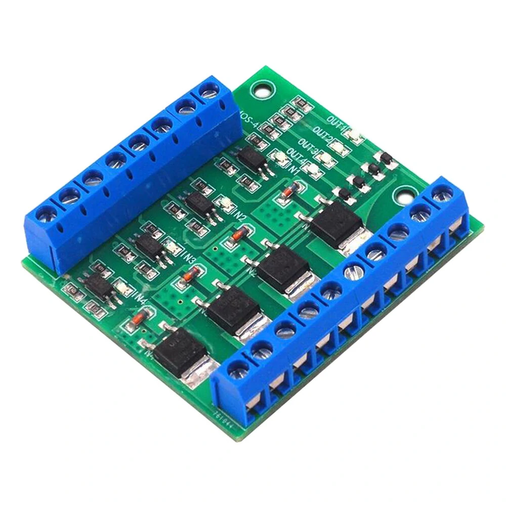 4-Channel MOS FET PLC Amplifier Board Driver Module PWM 3-20V to 3.7-27V DC 10A Optocoupler Isolation Module Accessories — view 2