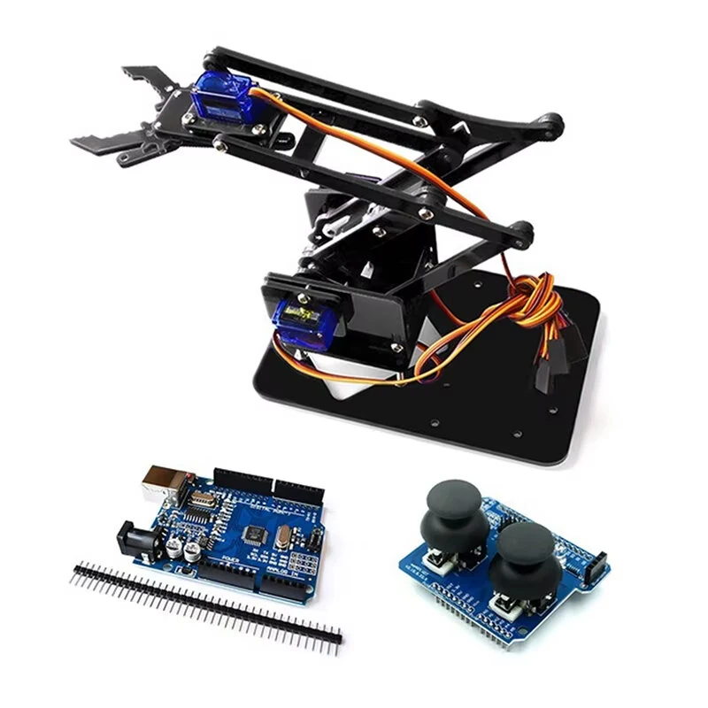 4-DOF Acrylic Robotic Arm Kit Four-Axis Easy Assembly DIY Robotics Components for Arduinos Programming Learning — view 2
