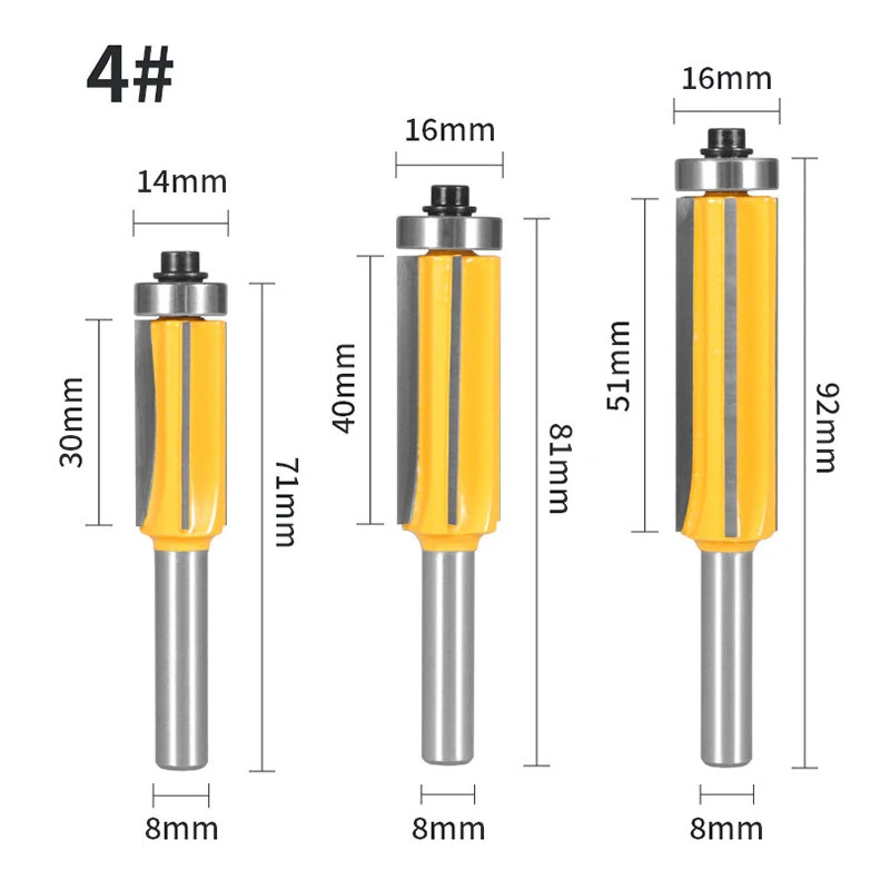 4-Flute Trimming Router Bit 8mm Shank Woodworking Router Bit for Trimming — view 10