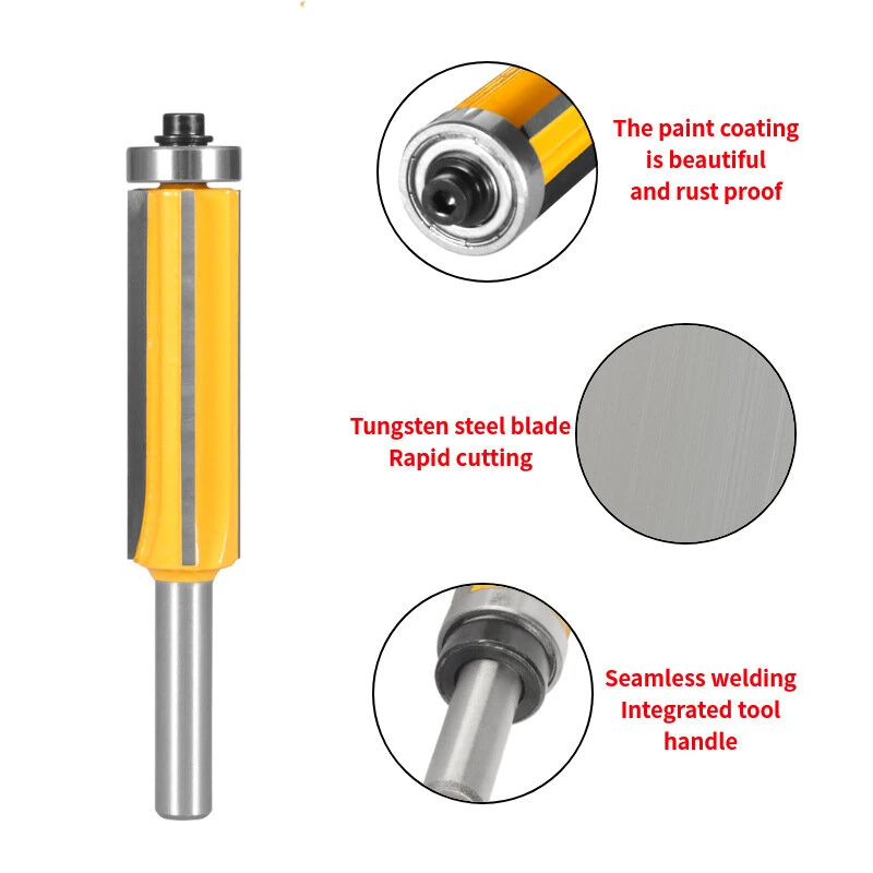 4-Flute Trimming Router Bit 8mm Shank Woodworking Router Bit for Trimming — view 4
