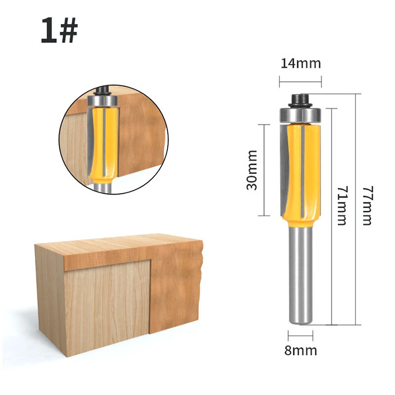 4-Flute Trimming Router Bit 8mm Shank Woodworking Router Bit for Trimming — view 7
