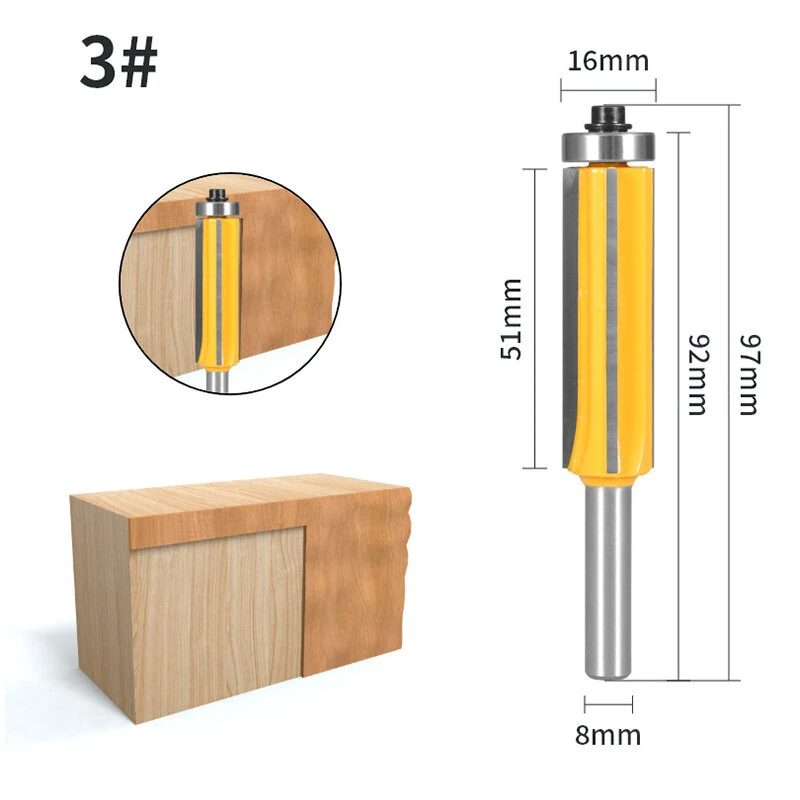 4-Flute Trimming Router Bit 8mm Shank Woodworking Router Bit for Trimming — view 9
