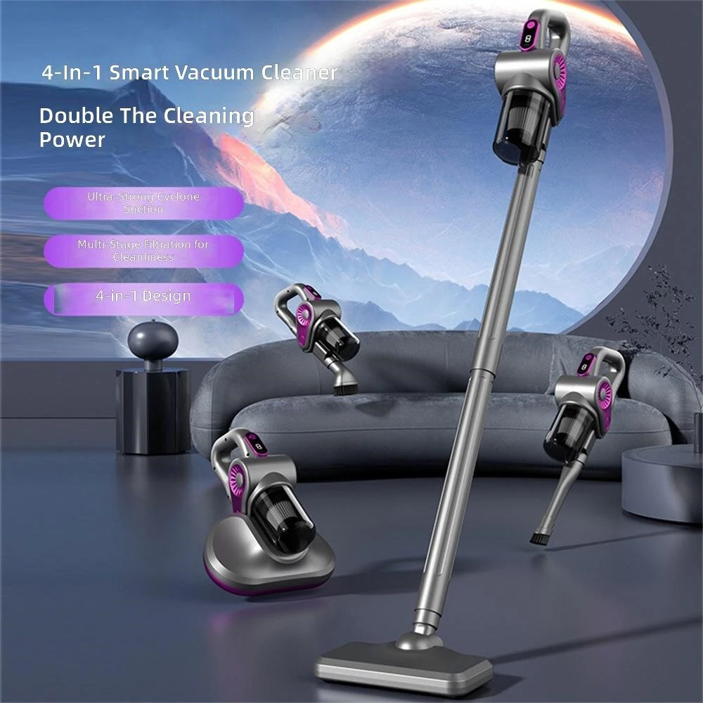 4-in-1 Cordless Handheld Vacuum Cleaner 120W High Suction Power 15KPa Multi-Mode Cleaning Mite Removal Car Household — view 3