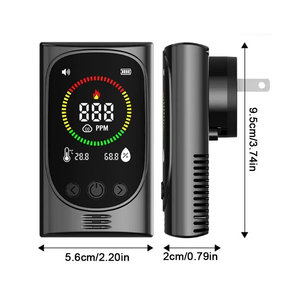 4 in 1 Gas Analyzer Carbon Monoxide Detector CO Alarm Portable Gas Leak Tester Air Quality Monitor with Sound Light Alarm for Home RV Camping Tent Safety — view 6