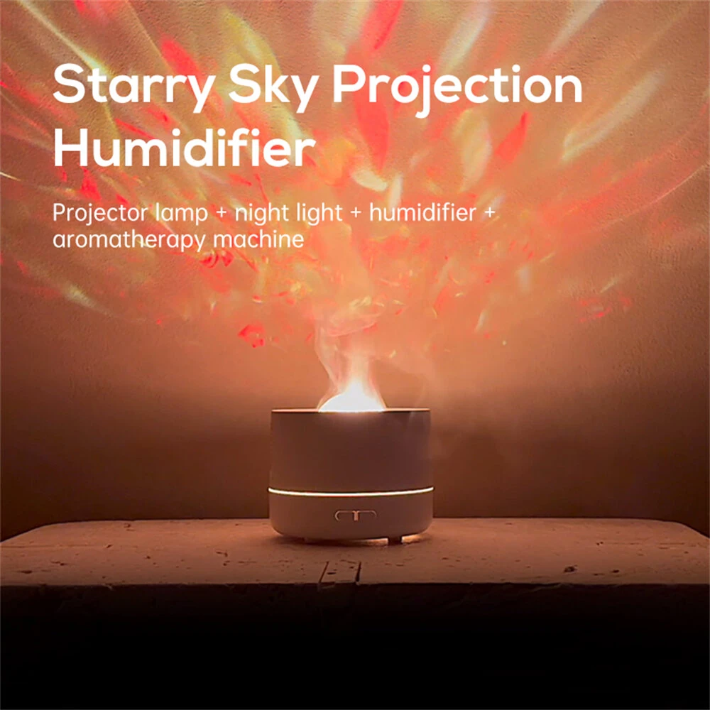 4-in-1 Starry Sky Projector Night Lamp Aroma Diffuser Quiet Humidifier Desktop USB Plug-in Large Fog Volume Colorful Atmosphere Light — view 4
