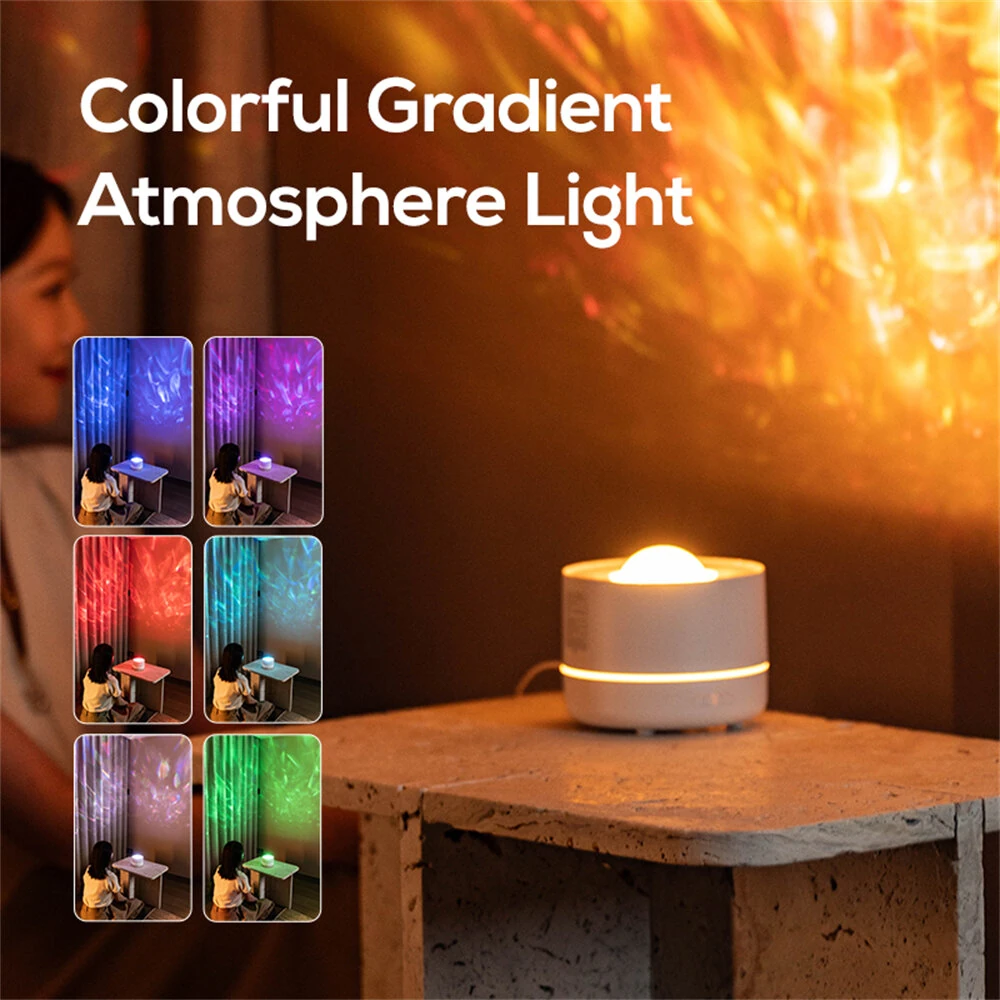 4-in-1 Starry Sky Projector Night Lamp Aroma Diffuser Quiet Humidifier Desktop USB Plug-in Large Fog Volume Colorful Atmosphere Light — view 7
