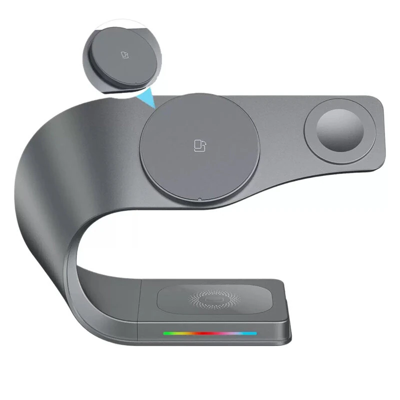 4 in 1 Wireless Magnetic Charger Metal Shell Fast Wireless Charging Station Stand Dock for Smart Phone for iPhone 17 17Pro 16 15 Pro Max for SAMSUNG for XIAOMI for Apple Watch for Airpods — view 8