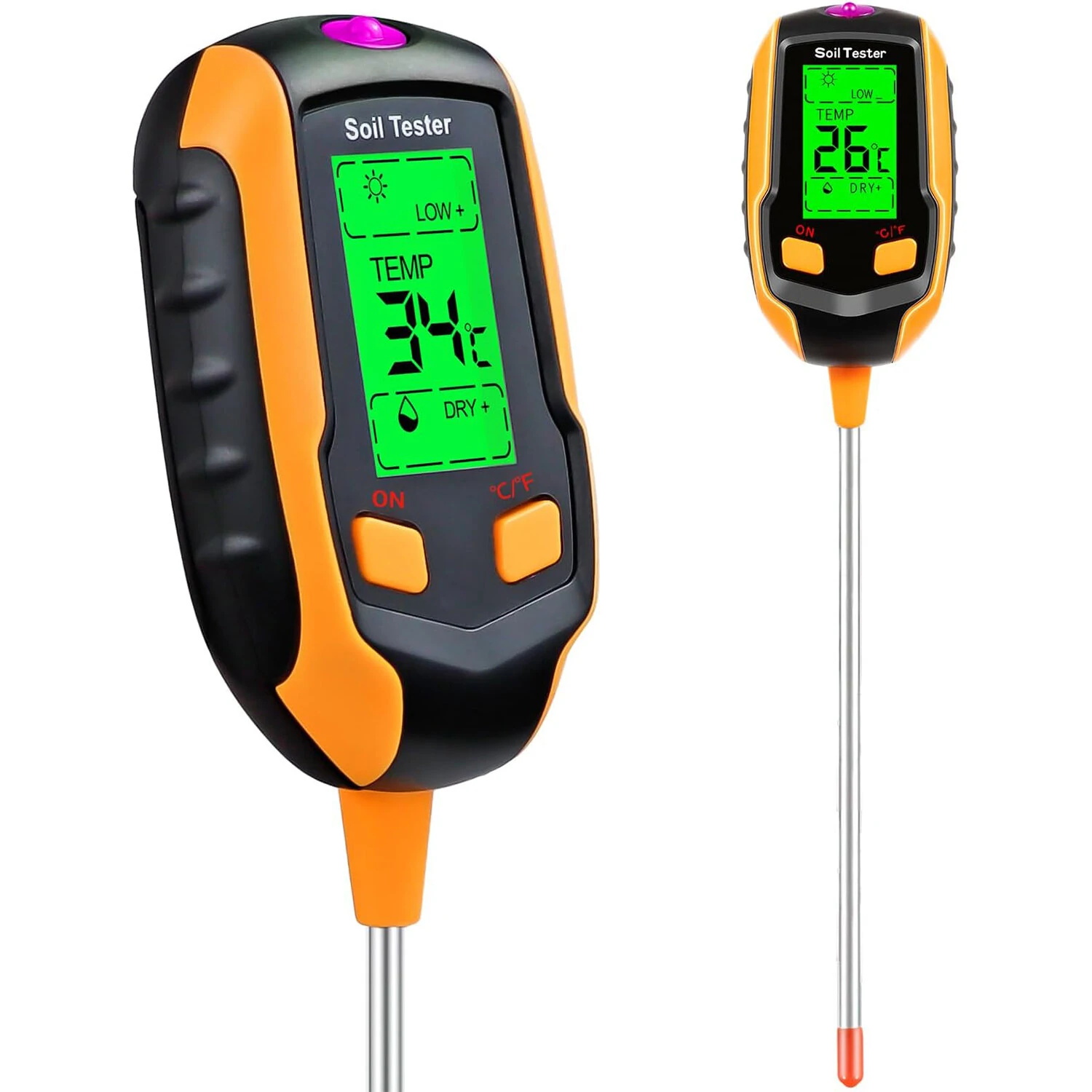 4-in-1/5-in-1 Soil Tester with pH Temperature Moisture Sunlight and Air Moisture Detection Quick Accurate LCD Display Ideal for Home Garden Farm Potted Plants and More — Pricio