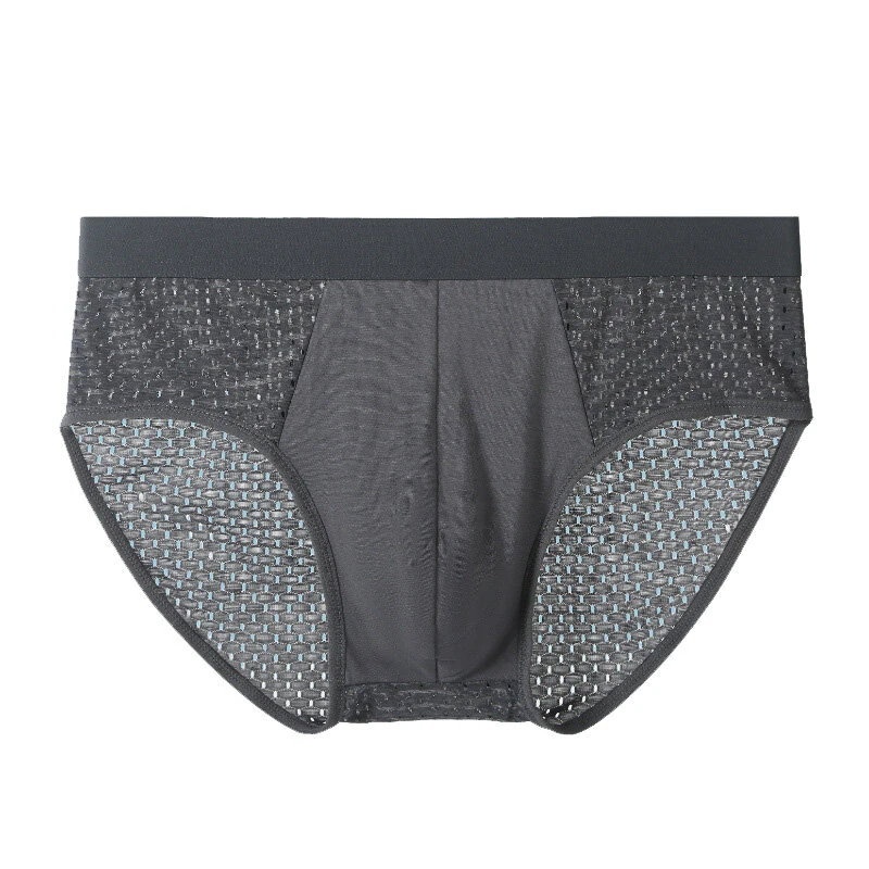 4 Pack Men's Bamboo Mesh Briefs Underwear Breathable Hombre Hole Large Size Panties Male Shorts Lingerie Underpants — view 9