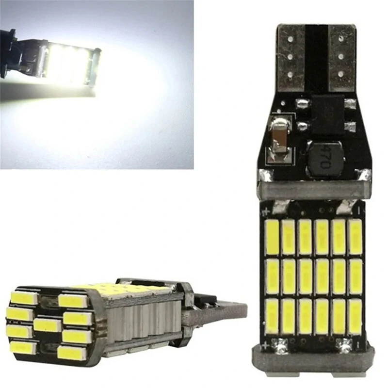 4-Pack Super Bright  T15 4014 45-SMD LED Car Reverse Lights Constant Current Decoding  Turning Tail Fog Lamps Automatic Bulb White — view 4