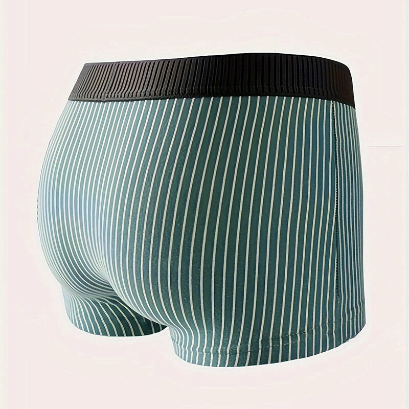 4 Pcs Men's Underwear Fashion Striped Boxer Briefs Trend Pure Cotton Boxing Shorts Comfy Breathable Men Underwear Set Plus Size L-5XL — view 10
