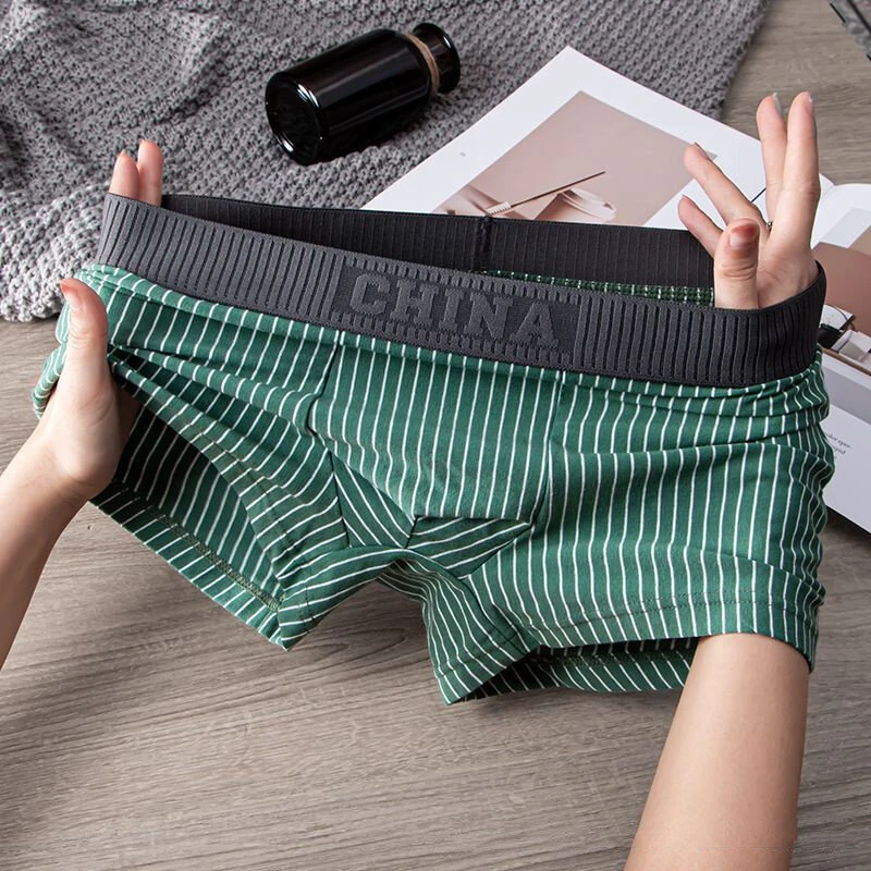4 Pcs Men's Underwear Fashion Striped Boxer Briefs Trend Pure Cotton Boxing Shorts Comfy Breathable Men Underwear Set Plus Size L-5XL — view 7