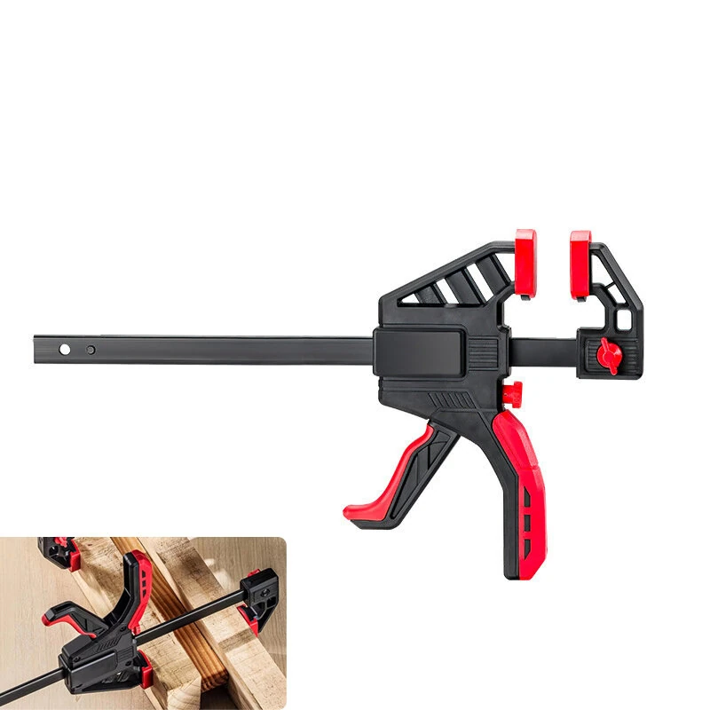 4-Piece 12 Inch Bar Clamps One-Handed Quick-Grip Ratchet Trigger Clamp Spreader for Woodworking Craft — image 1