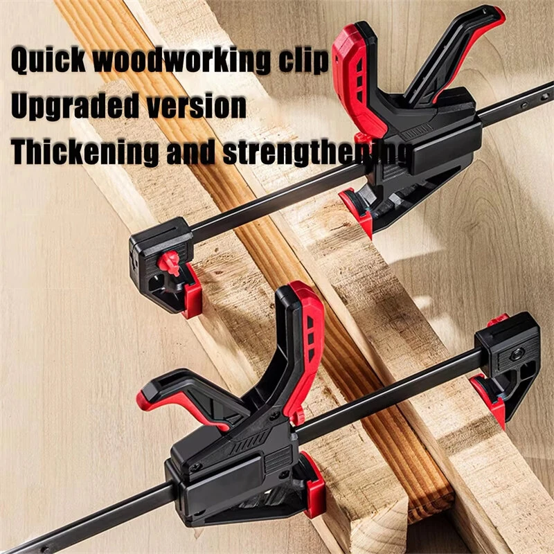 4-Piece 12 Inch Bar Clamps One-Handed Quick-Grip Ratchet Trigger Clamp Spreader for Woodworking Craft — view 2