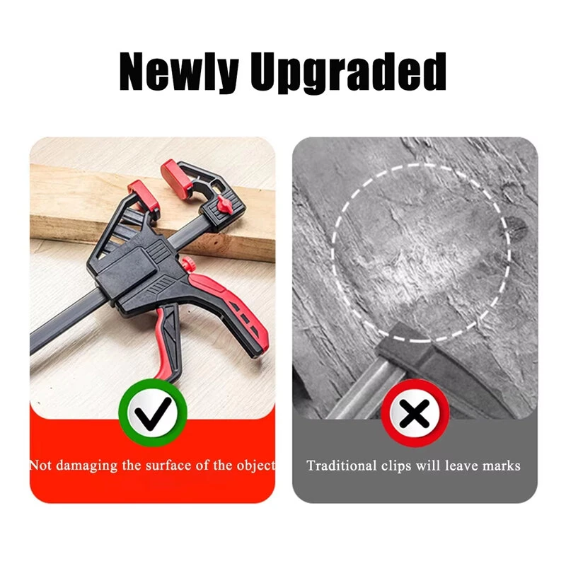 4-Piece 12 Inch Bar Clamps One-Handed Quick-Grip Ratchet Trigger Clamp Spreader for Woodworking Craft — view 5