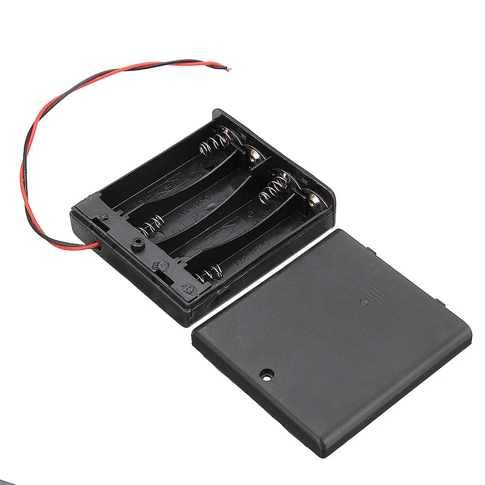 4 Slots AA Battery Box Battery Holder Board with Switch for 4xAA Batteries DIY k — Pricio