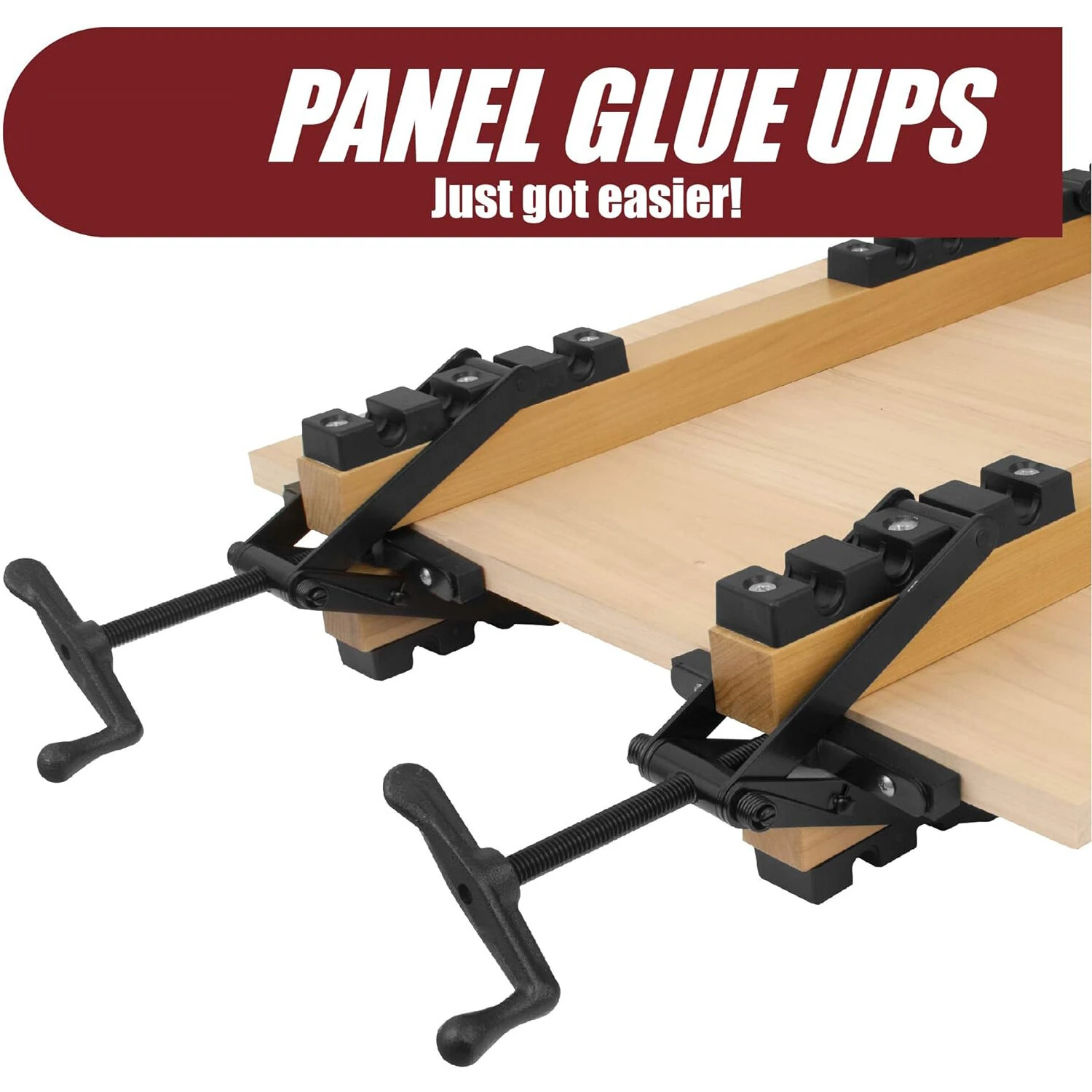 4 Way Pressure Clamps Kit Alloy Steel Panel Clamp System 1000 PSI Adjustable Woodworking Clamps for Table Tops Shelving Furniture Making — view 4