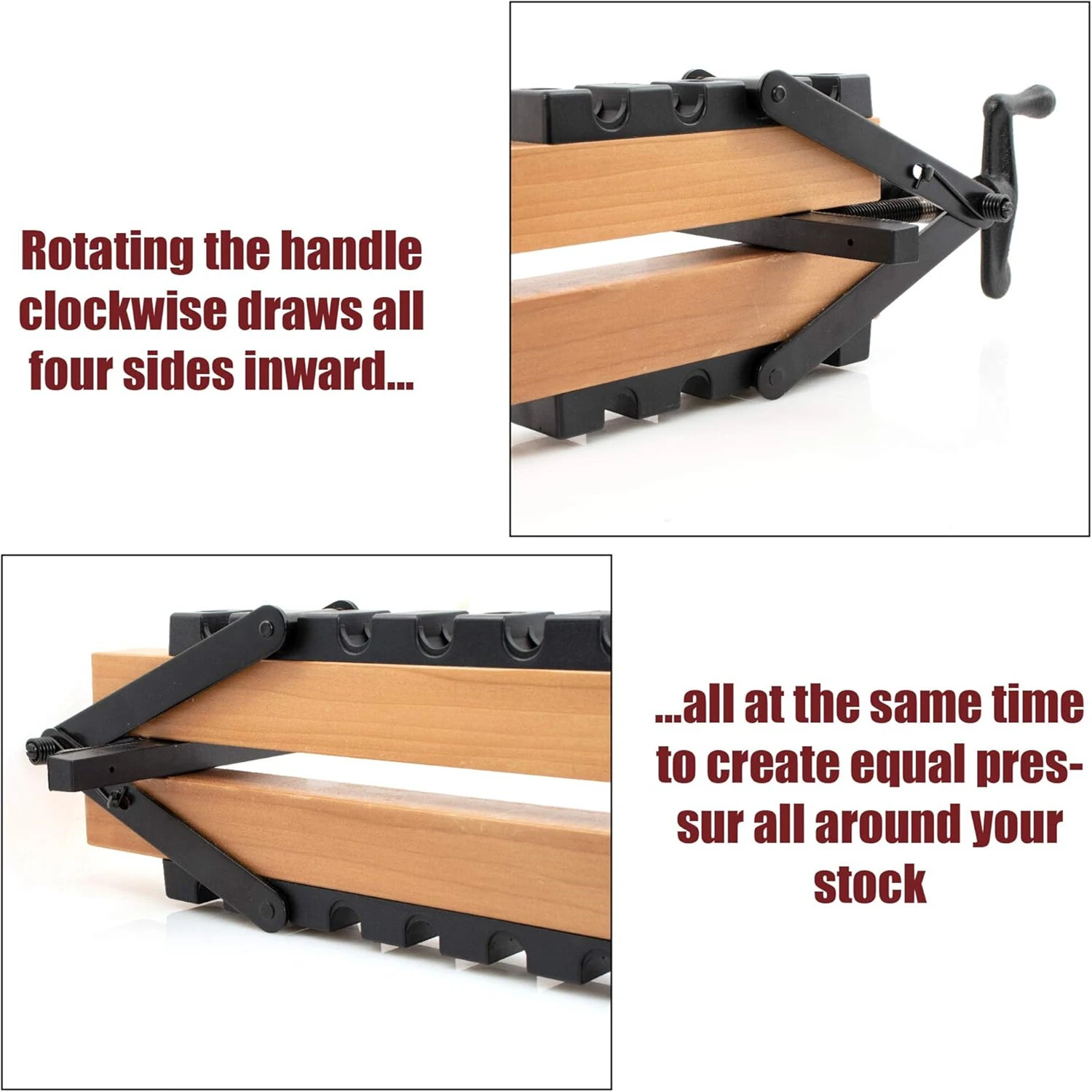 4 Way Pressure Clamps Kit Alloy Steel Panel Clamp System 1000 PSI Adjustable Woodworking Clamps for Table Tops Shelving Furniture Making — view 5