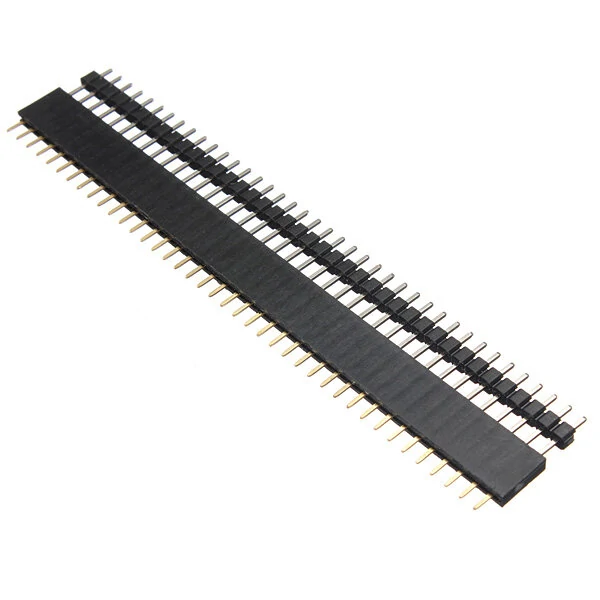 40 Pin 2.54mm Male Female SIL Socket Row Strip PCB Connector — view 2