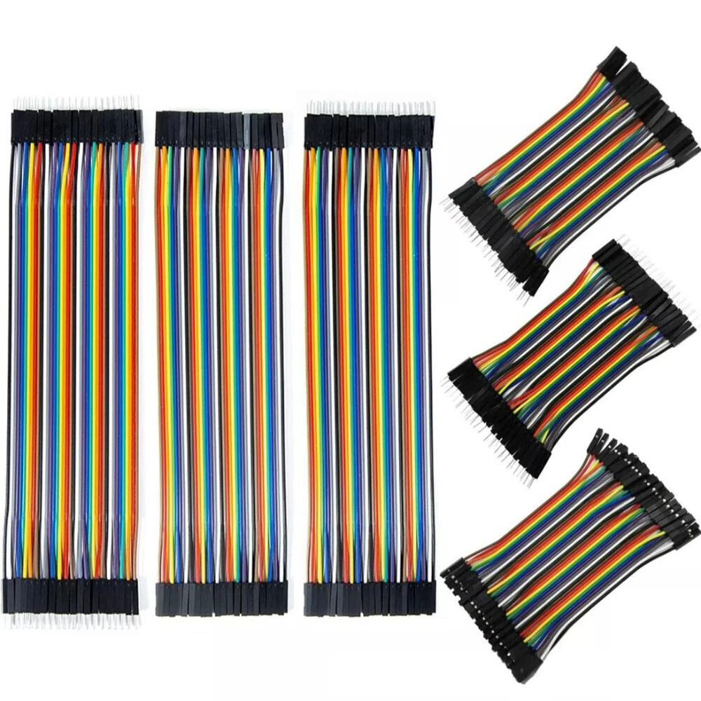 40 Pin Jumper Cable Male to Female/Male to Male/Female to Female 10cm 20cm 30cm Nickel Plated Copper Rainbow Color Wires — image 1