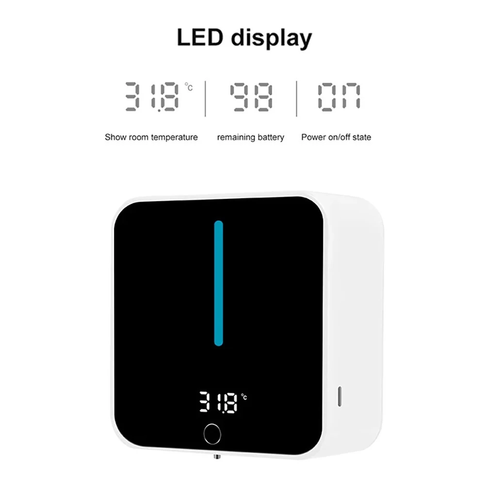 400ML Wall Mount Automatic Foam Soap Dispenser LED Temperature Display Electric Touchless Bathroom Intelligent Washing Hand Machine — view 4