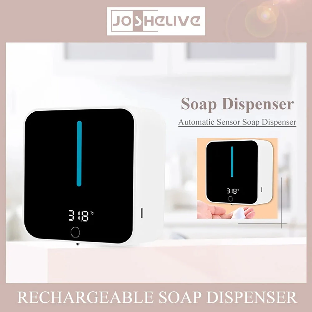 400ML Wall Mount Automatic Foam Soap Dispenser LED Temperature Display Electric Touchless Bathroom Intelligent Washing Hand Machine — view 6