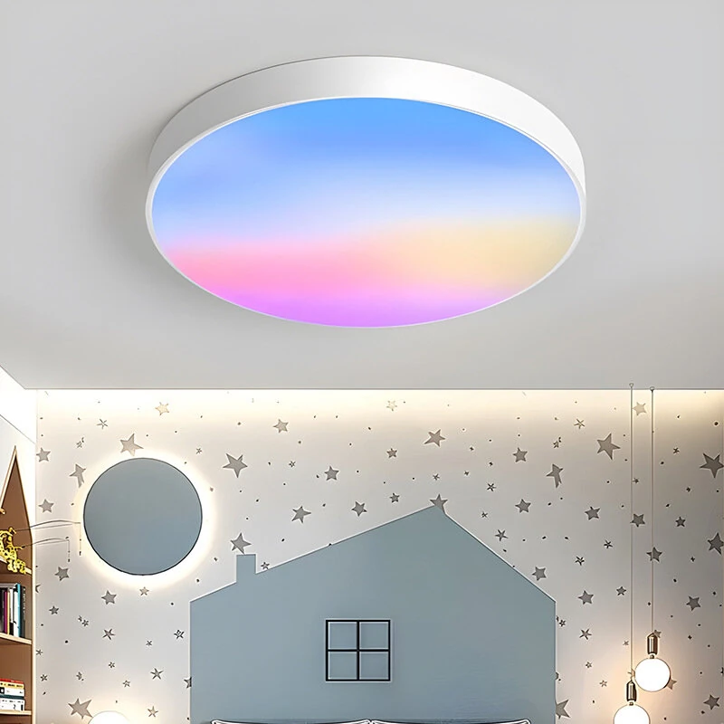 40cm Round Square LED Ceiling Light 40W RGB Ultra-High Color Wide Angle Multi-color Adjustable IP40 Dustproof White Light LED Lamp for Home Room Lighting Decoration — view 3