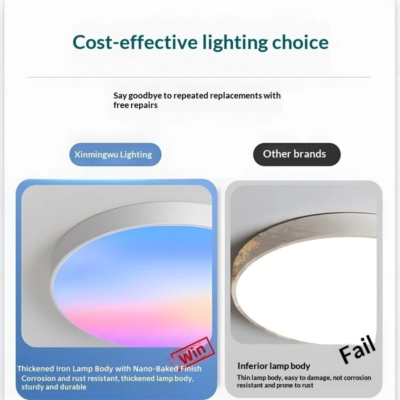 40cm Round Square LED Ceiling Light 40W RGB Ultra-High Color Wide Angle Multi-color Adjustable IP40 Dustproof White Light LED Lamp for Home Room Lighting Decoration — view 4