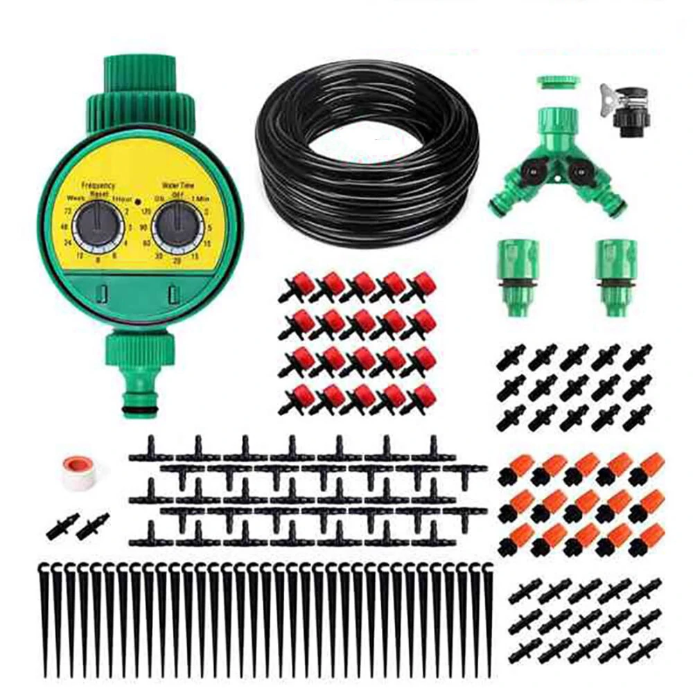 40m DIY Garden Water Irrigation Flowering With Timer Outdoor Cooling Greenhouse Planting Dripping System — Pricio