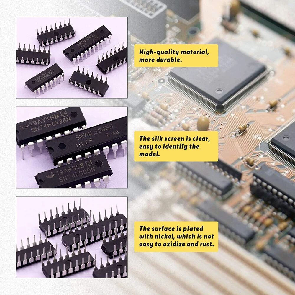 40Pcs 20 Different Types 74HCxx and 74LSxx Series L0gic IC Assortment Kit with C — view 4
