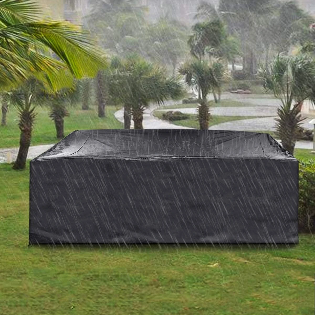 420D Oxford Polyester Patio Furniture Cover Waterproof Anti-UV  Dust Cover Windproof Anti-snow Furniture Cover — view 2