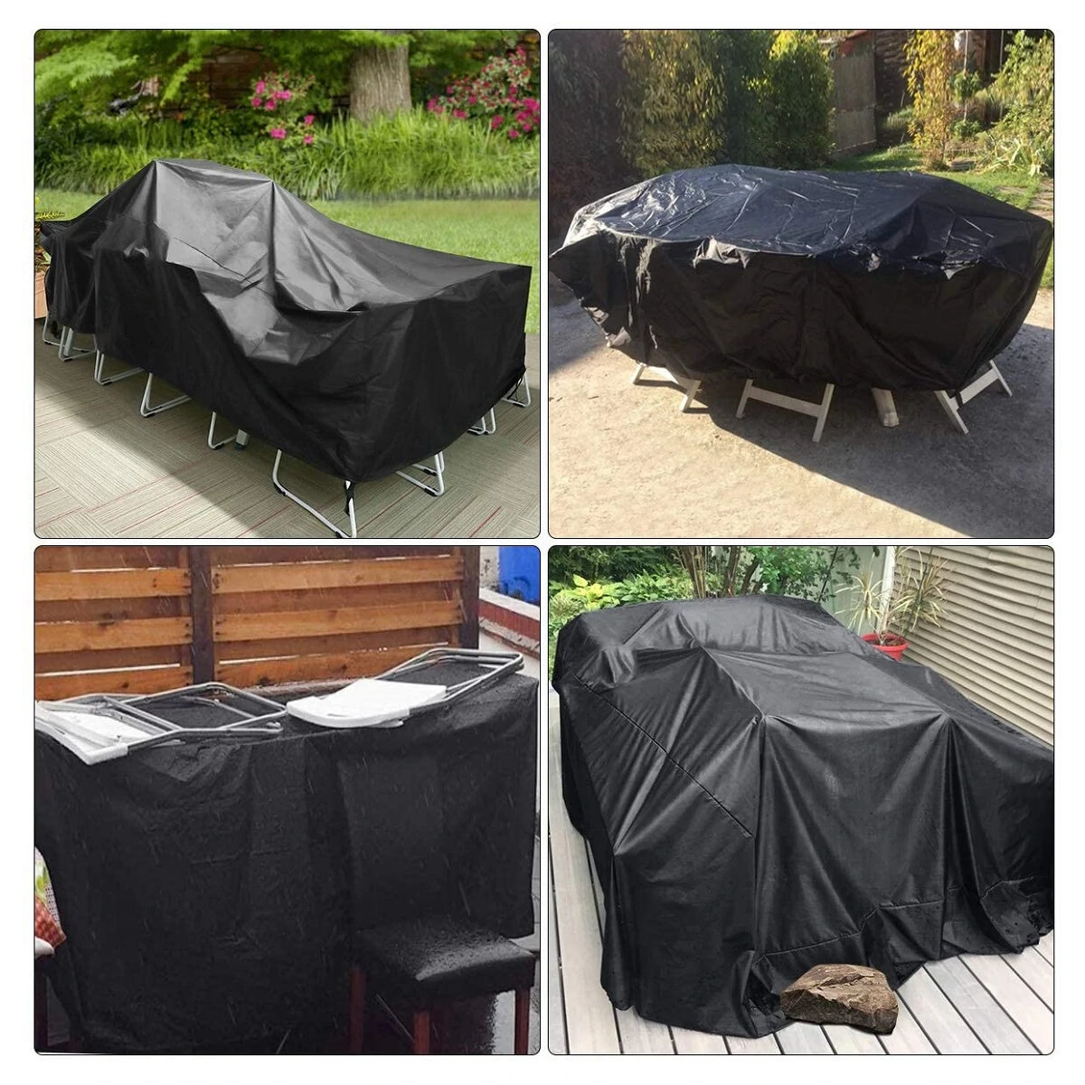 420D Oxford Polyester Patio Furniture Cover Waterproof Anti-UV  Dust Cover Windproof Anti-snow Furniture Cover — view 4