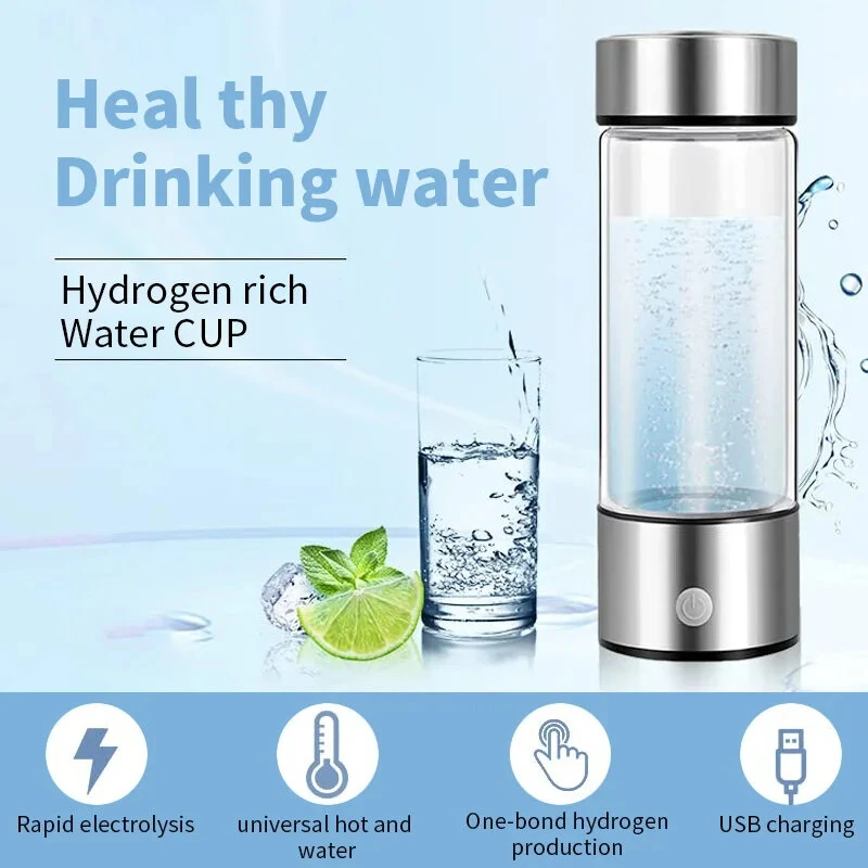 420ML Portable Electrolytic Hydrogen-rich Water Cup Hydrogen Rich Water Cup Electric Hydrogen Rich Water Generator Bottle Quality Filter Titanium Portable Antioxidant Lonizer — view 3